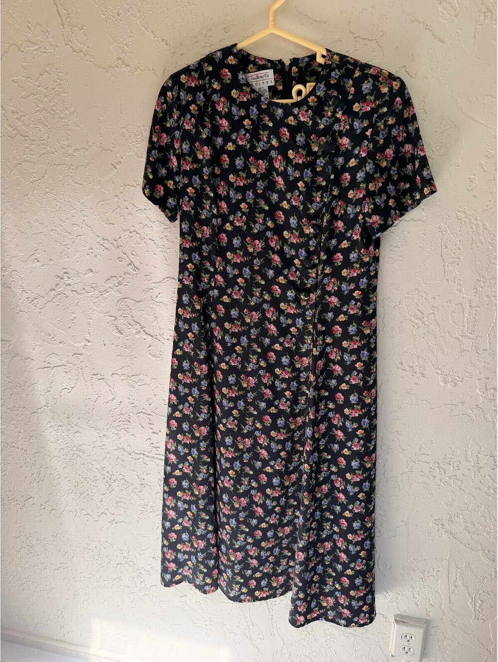 Talbots Women's Black Floral Maxi Dress Petite Size 12 Polyester